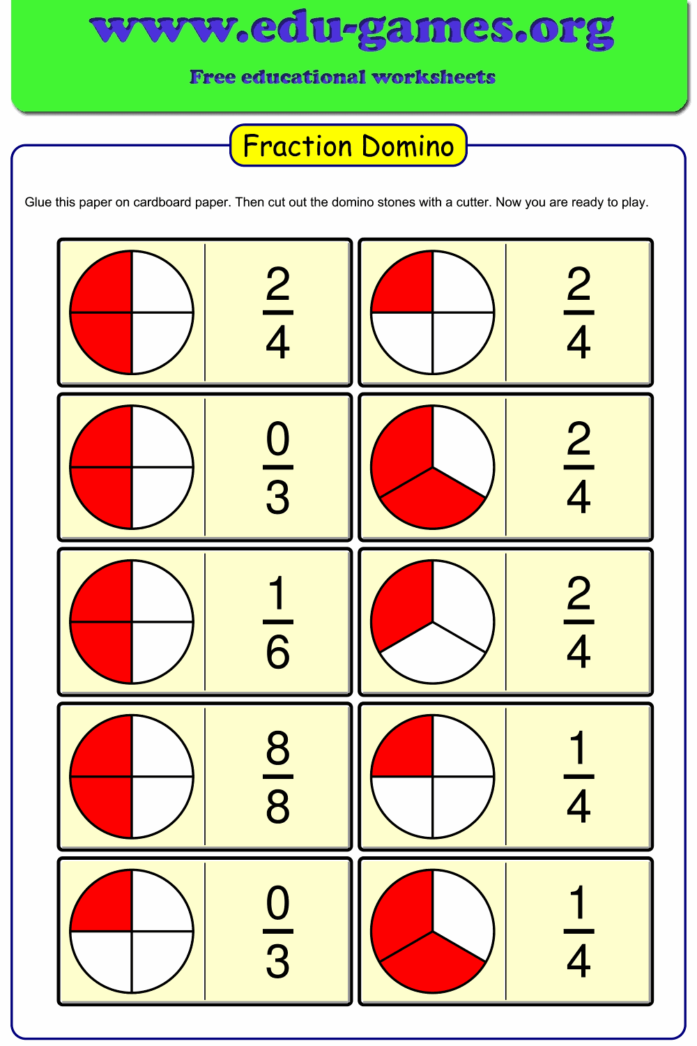 Fractions Printables Free