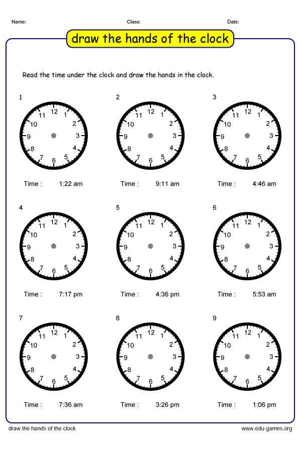 clocks-first-grade-worksheet