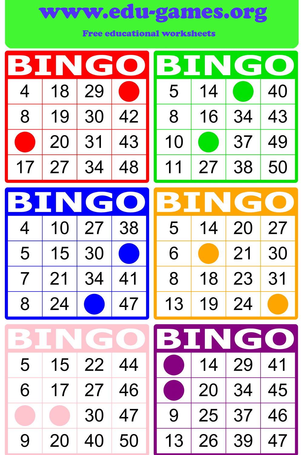 Maths bingo ks2