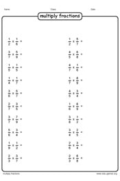 Free Fraction Multiplication Worksheets