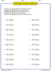 multiplying mixed fractions worksheets