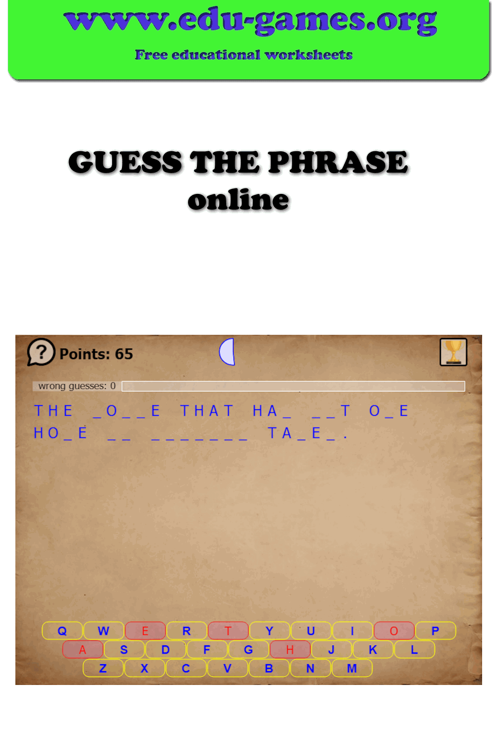 Guess The Phrase | edu-games.org