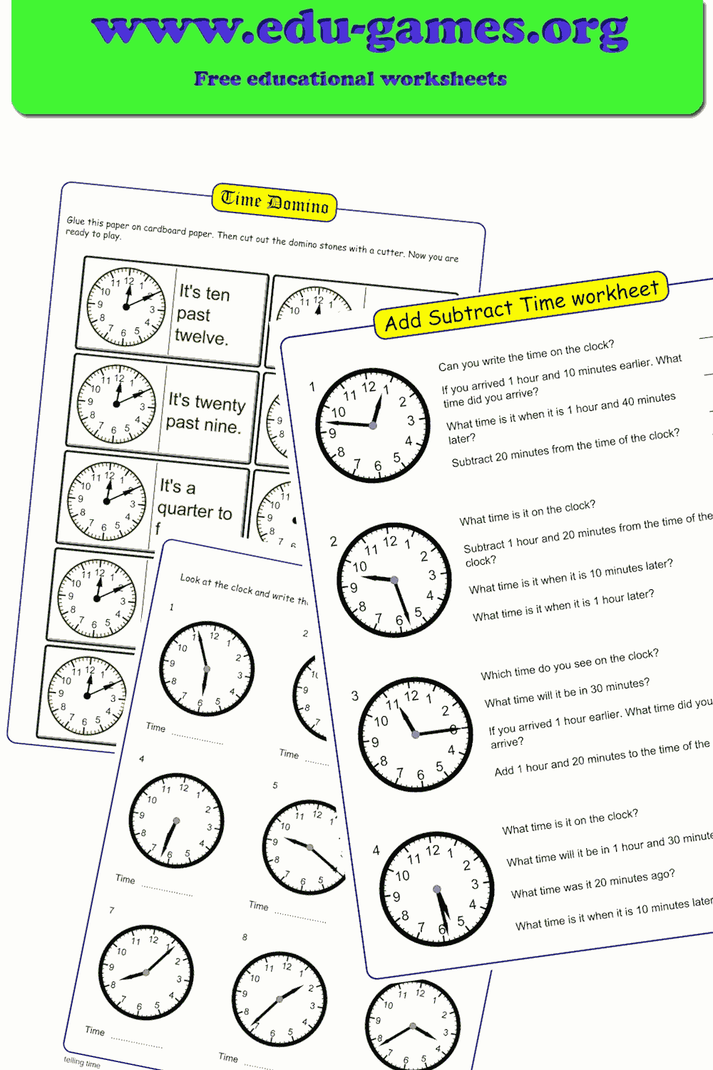 Free Printable Time Worksheets for Grade 2