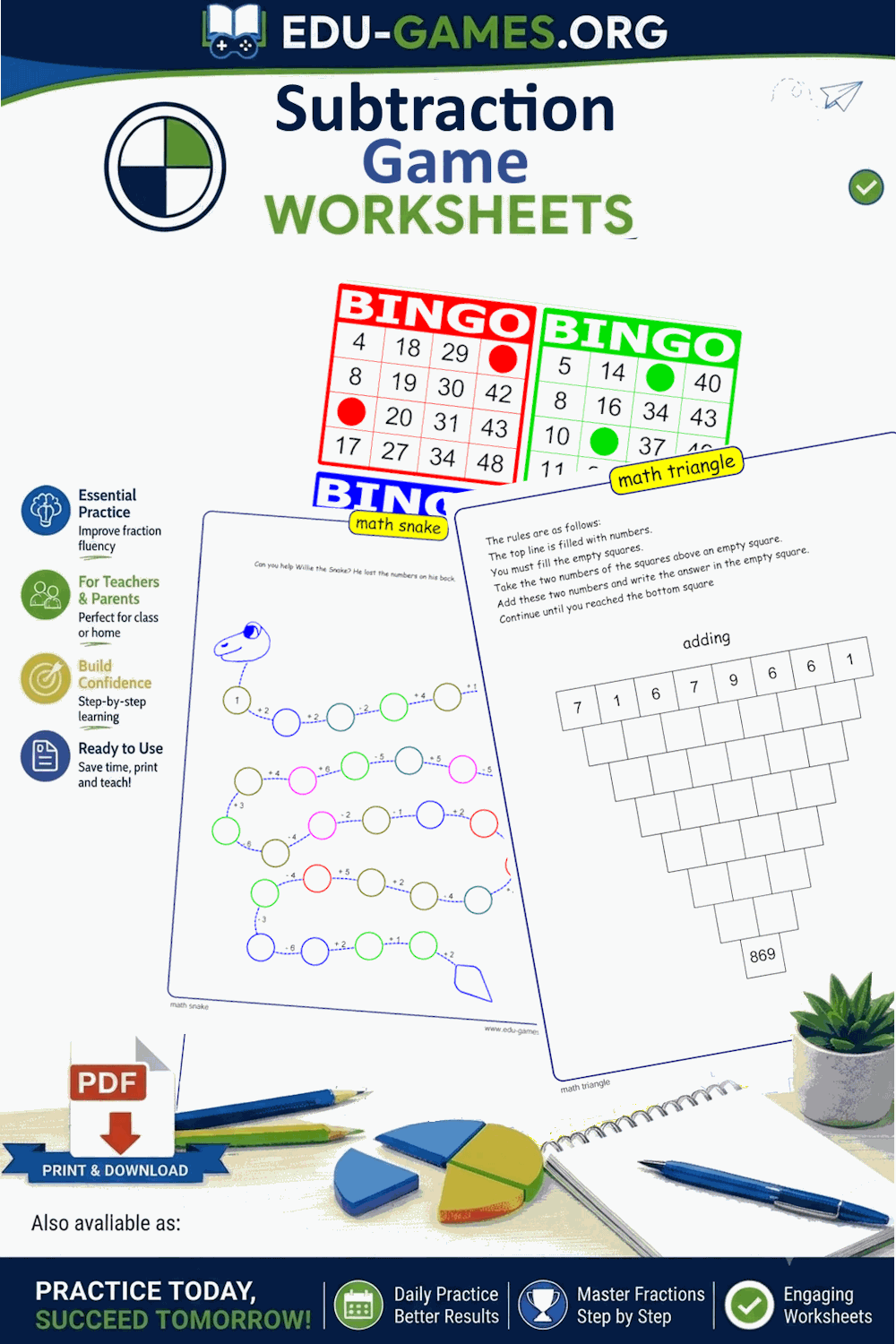 14 Printable Subtraction Games and Activity Sheets | Edu-Games
